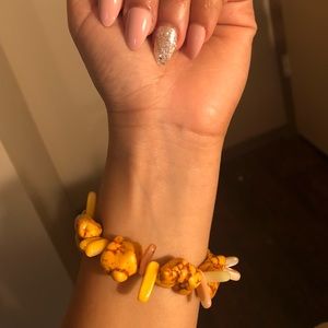 Orange Flintstone Style Bracelet